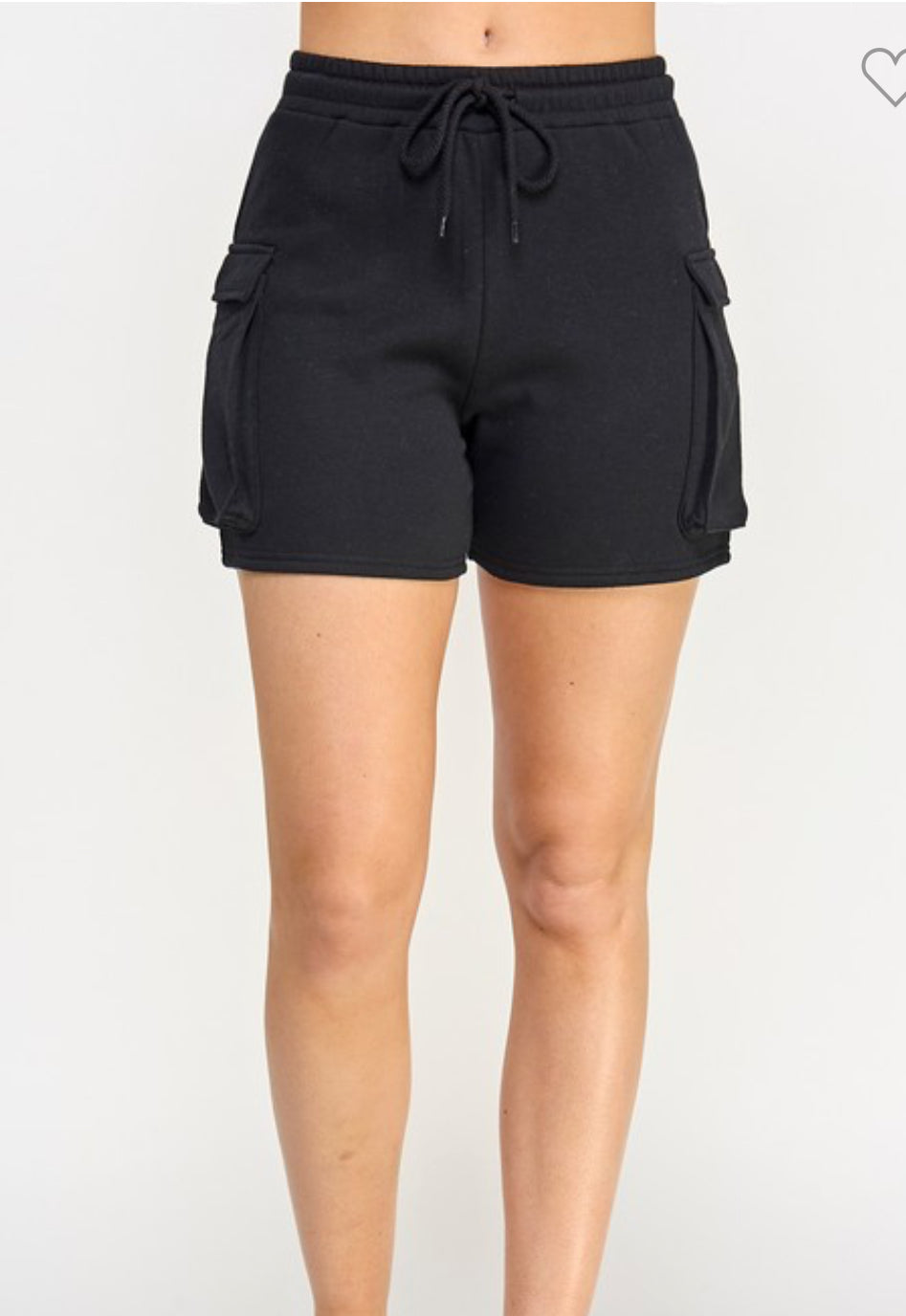 Cargo Short Set w/Cropped Two-Way Zip Up Hoodie