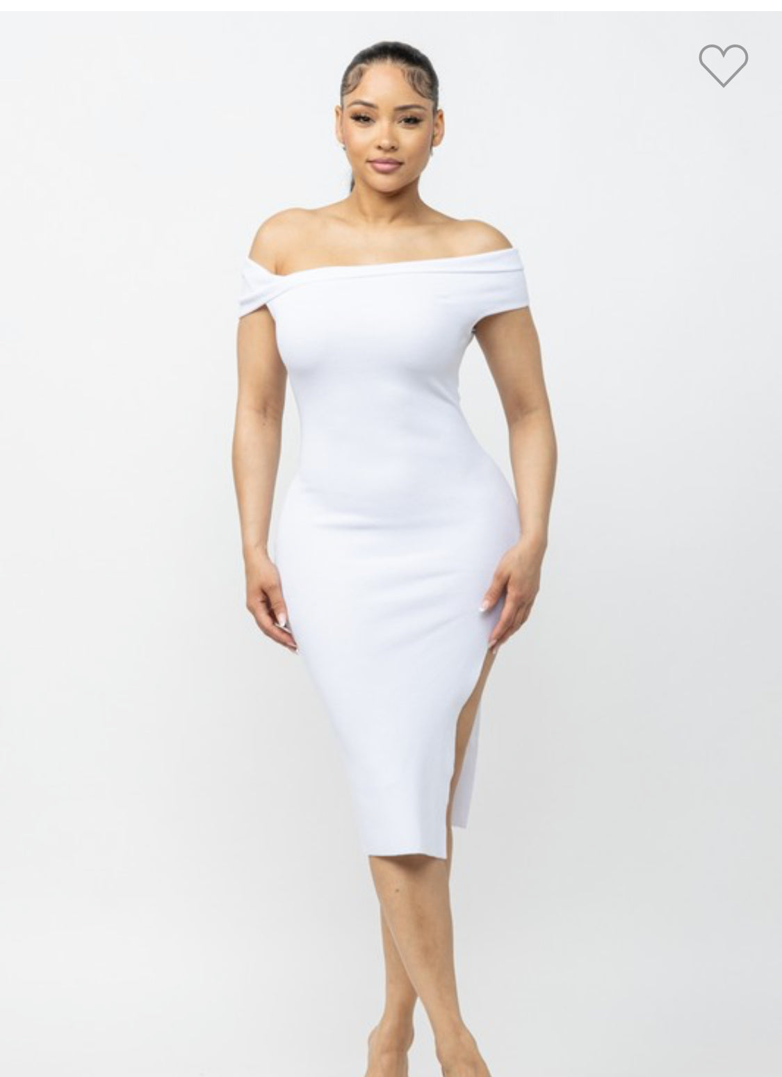 OFF SHOULDER MIDI DRESS