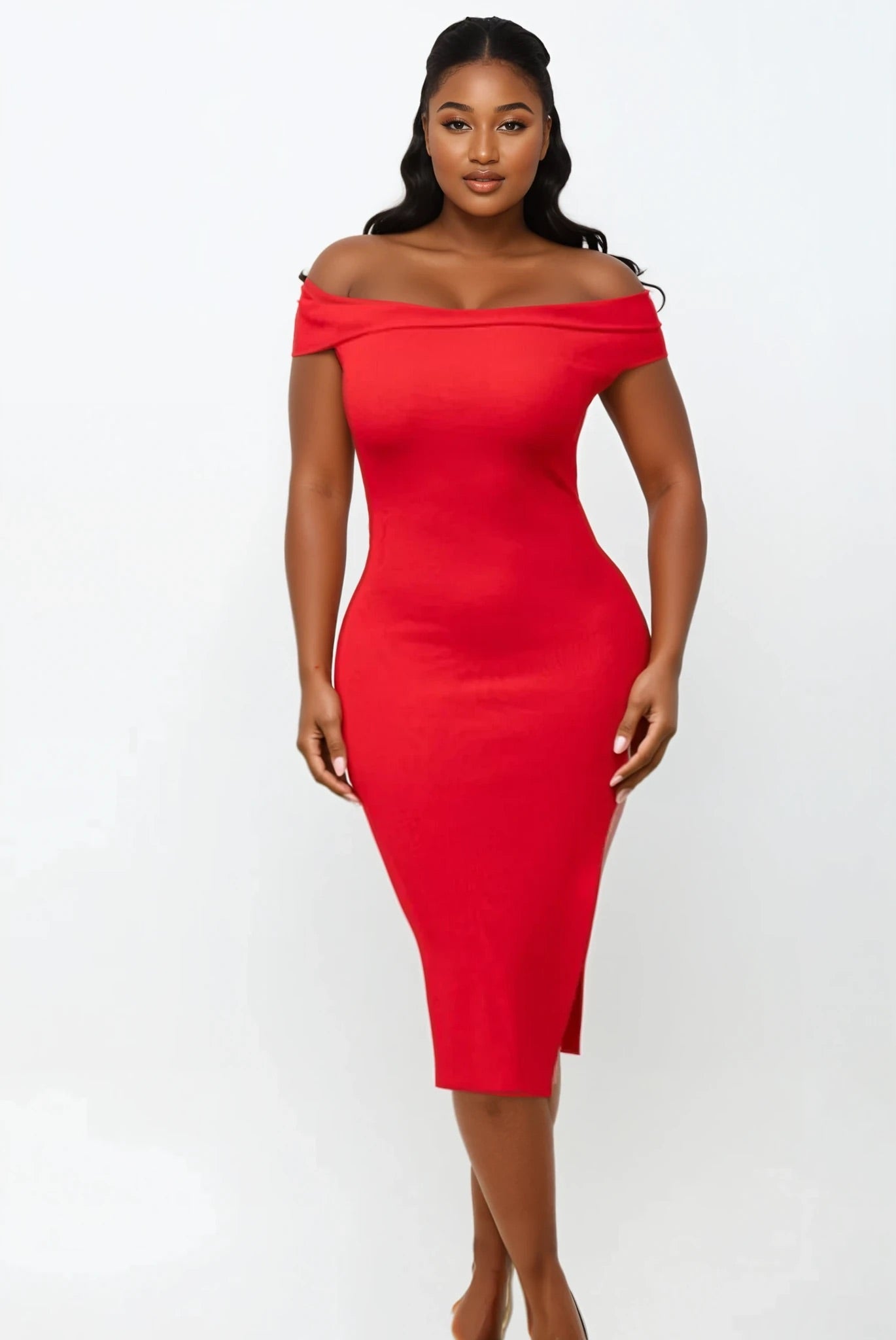 OFF SHOULDER MIDI DRESS MorahBella OFF SHOULDER MIDI DRESS MorahBella